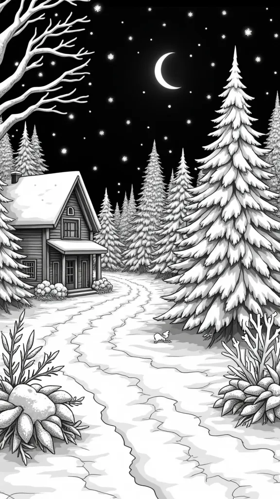 winter coloring pages adults